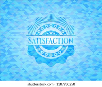 Satisfaction light blue mosaic emblem