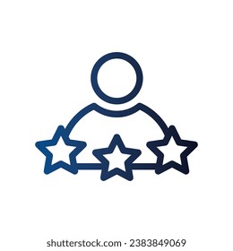 satisfaction line gradient icon logo for website, application, printing, document, poster design, etc, Suitable for web Design,Logo,App