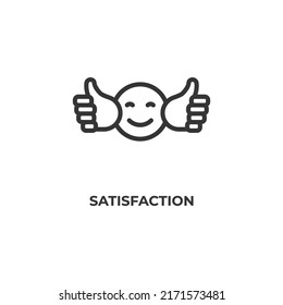 icono de la línea de satisfacción. signo de estilo lineal para concepto móvil y diseño web. Icono de vector de contorno. Símbolo, ilustración del logotipo. Gráficos vectoriales