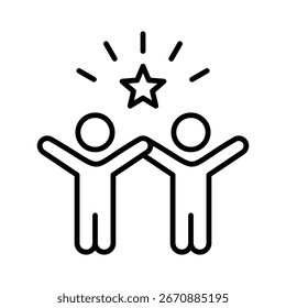 Icono de línea de satisfacción Ilustración vectorial
