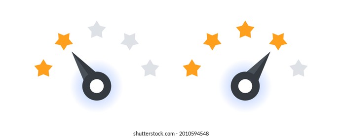 Satisfaction meter. Rating scale icon. Feedback survey template. Vector illustration