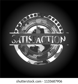 Satisfaction on grey camo pattern