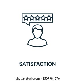 Satisfaction outline icon. Thin line concept element from customer service icons collection. Creative Satisfaction icon for mobile apps and web usage.