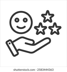 Satisfaction Outline Icon Vector Illustration