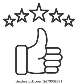 Icono de contorno de satisfacción Ilustración de icono de Vector