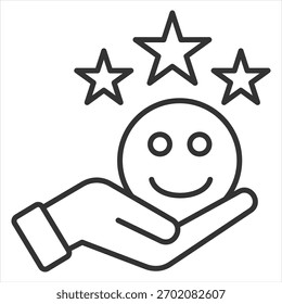 Icono de contorno de satisfacción Ilustración vectorial