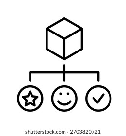 Icono de contorno de satisfacción Ilustración vectorial