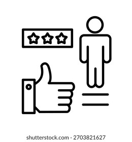 Icono de contorno de satisfacción Ilustración vectorial