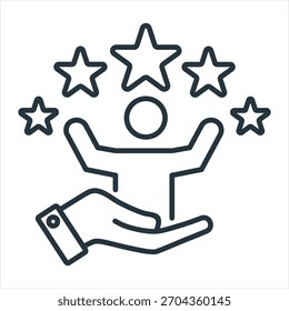 Icono de contorno de satisfacción Ilustración vectorial