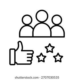 Icono de contorno de satisfacción Ilustración vectorial