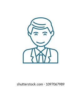 Satisfaction with own work linear icon concept. Satisfaction with own work line vector sign, symbol, illustration.