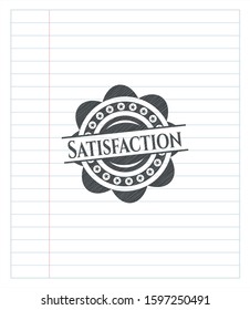 Satisfaction pencil emblem. Vector Illustration. Detailed.