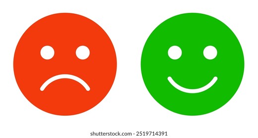 satisfaction rating expression vector. face, emote, symbol, illustration.