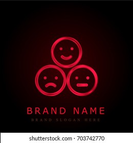Satisfaction red chromium metallic logo