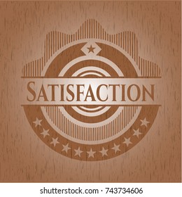 Satisfaction retro style wood emblem