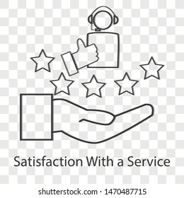 Satisfaction with service icon on transparency background . Vector illustration.