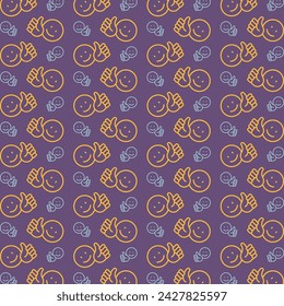 Satisfaction sign trendy repeating apparel pattern multicolor vector illustration background