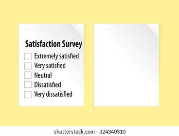 Satisfaction survey questionnaire on white paper vector illustration