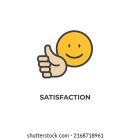 satisfaction  vector icon. Colorful flat design vector illustration. Vector graphics