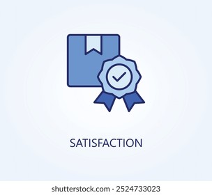 Ilustración de Vector de satisfacción, icono o símbolo de logotipo