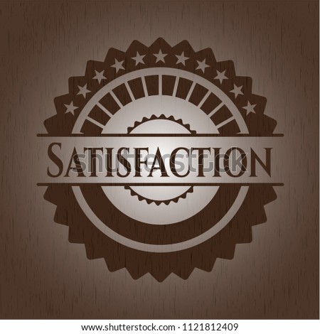 Satisfaction wood emblem. Retro