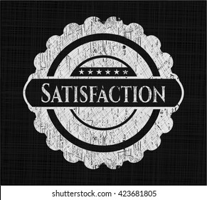 Satisfaction written with chalkboard texture