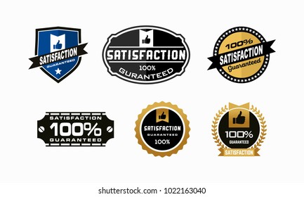 Satisfactions guaranteed set of vintage design labels and badges