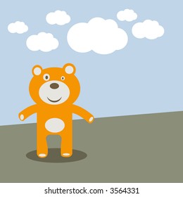 satisfied bear happy bears cute brown kid child wild sky toy cloud animals baby wilderness friends clouds smiling tan mammals painting partner laughing infant joyful image precious vertebrate satisfie