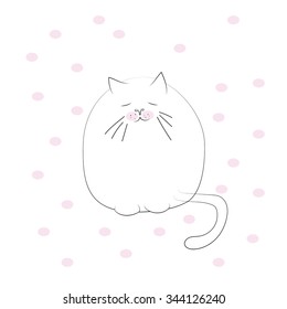 satisfied cat illustration( vector) for your design