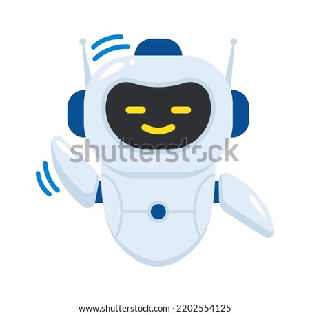 Satisfied chatbot Character. Support Automated Service. Vector illustration