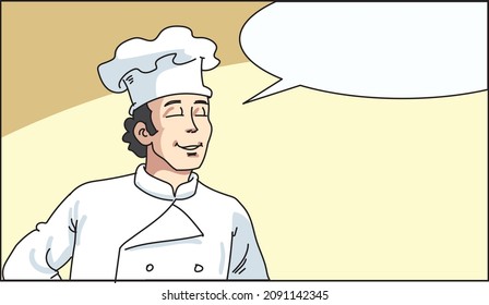 A satisfied Chef  Vector Illustration