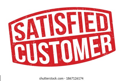 Satisfied customer grunge rubber stamp on white background, vector illustration