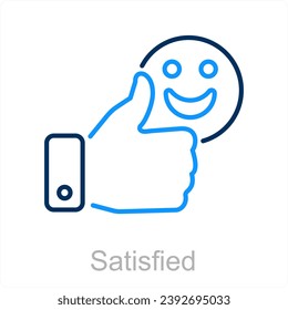 Concepto de icono de cliente y satisfecho
