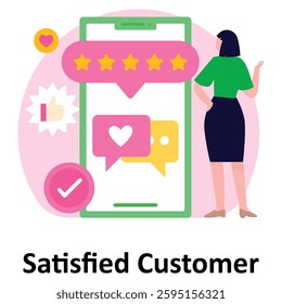 Satisfied Customer Vector Illustration Which can easily modify or edit


