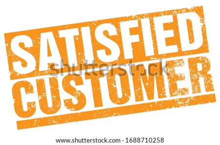 Satisfied Customer. Vector Yellow Stamp.