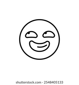Satisfied face emoji icon. Simple satisfied expression emoji icon for social media, messaging apps, and web design. Vector illustration.