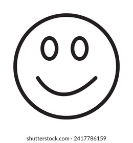 Satisfied face emoji line icon. linear style sign for mobile concept and web design. Happy face emoticon outline vector icon. Symbol, logo illustration. Vector graphics,eps10