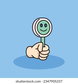 Satisfied Free vector cartoon icon illustration. customer experience icon concept isolated . flat cartoon style