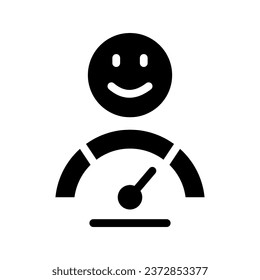 gráfico vectorial de ilustración de icono de glifo satisfecho. Ilustración de elemento simple gráfico vectorial, adecuado para aplicaciones, sitios web y presentaciones aisladas en fondo blanco