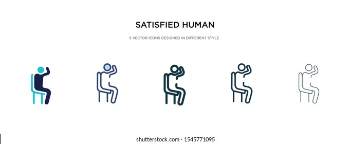 satisfied human icon in different style vector illustration. two colored and black satisfied human vector icons designed in filled, outline, line and stroke style can be used for web, mobile, ui