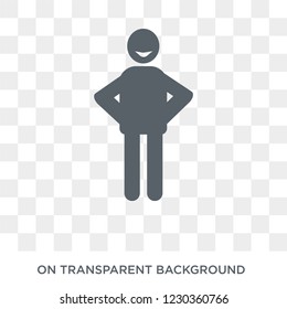 satisfied human icon. Trendy flat vector satisfied human icon on transparent background from Feelings collection. 