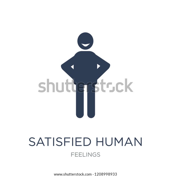 satisfied human icon. Trendy\
flat vector satisfied human icon on white background from Feelings\
collection, vector illustration can be use for web and mobile,\
eps10