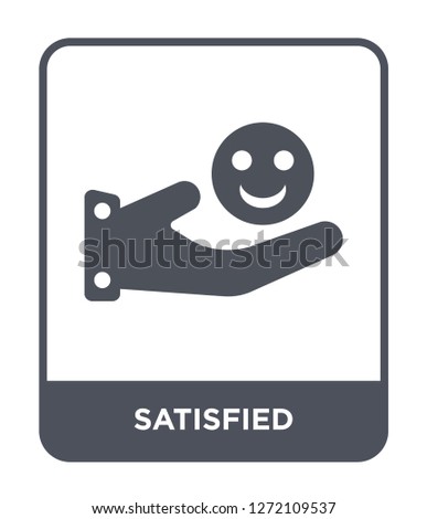 satisfied icon vector on white background, satisfied trendy filled icons from Feedback collection, satisfied simple element illustration
