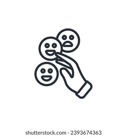 satisfied icon. vector.Editable stroke.linear style sign for use web design,logo.Symbol illustration.
