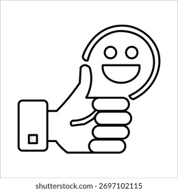 satisfied icons. simple line vector