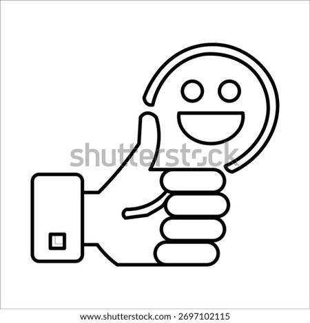 satisfied icons. simple line vector