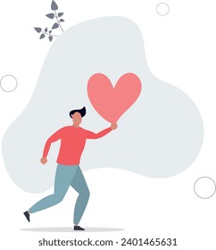 Satisfied man user and follower with positive feedback. Social media web concept.flat vector illustration.