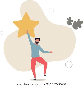 Zufriedener Mensch Benutzer und Anhänger mit positivem Feedback. Social Media Web-Konzept.Flache Vektorgrafik.