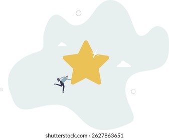 Satisfied man user and follower with positive feedback. Social media web concept. character life .