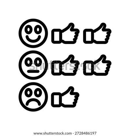Satisfy feedback icon, Line Vector graphics